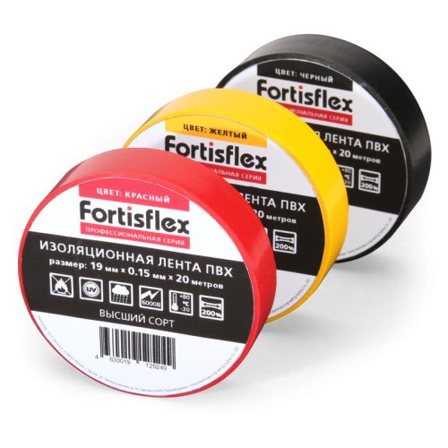 Изолента Fortisflex ПВХ 19х0.15x20 желто-зеленый фото Изолента Fortisflex ПВХ 19х0.15x20 желто-зеленый картинка
